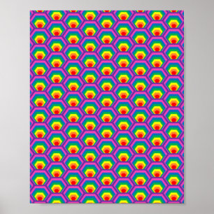 Abstract colorful shapes poster