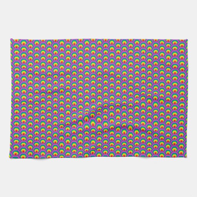 Abstract colorful shapes tea towel (Horizontal)