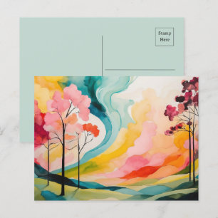 Abstract Colorful Springtime Postcard