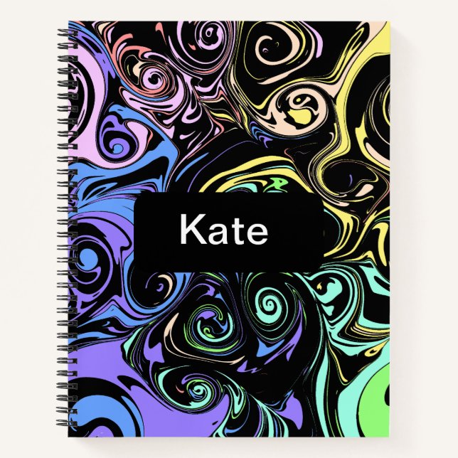 Abstract colorful swirls  notebook (Front)