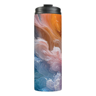 Abstract colorful swirls thermal tumbler
