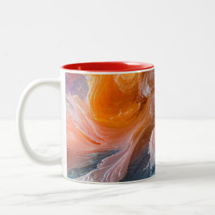 Abstract colorful swirls Two-Tone coffee mug
