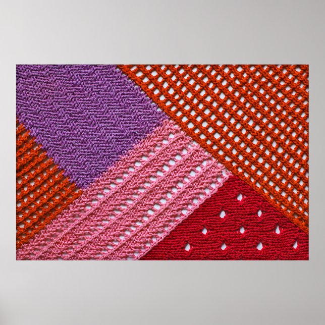 Abstract colorful texture knitted by spokes.Knitte Poster (Front)