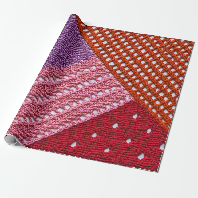 Abstract colorful texture knitted by spokes.Knitte Wrapping Paper (Unrolled)