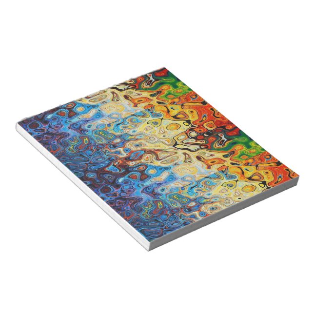 Abstract colorful textured pattern notepad (Angled)