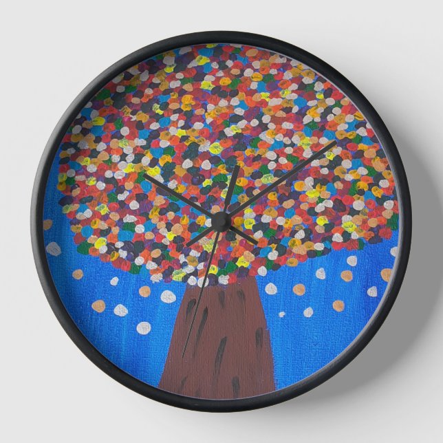 Abstract Colorful Tree  Clock (Front)