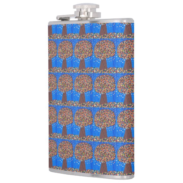 Abstract Colorful Tree  Hip Flask (Left)