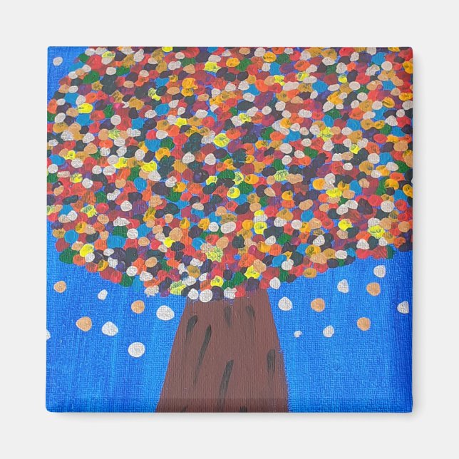 Abstract Colorful Tree Magnet (Front)