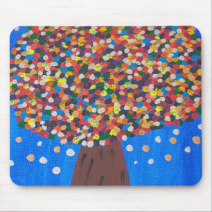 Abstract Colorful Tree Mouse Mat