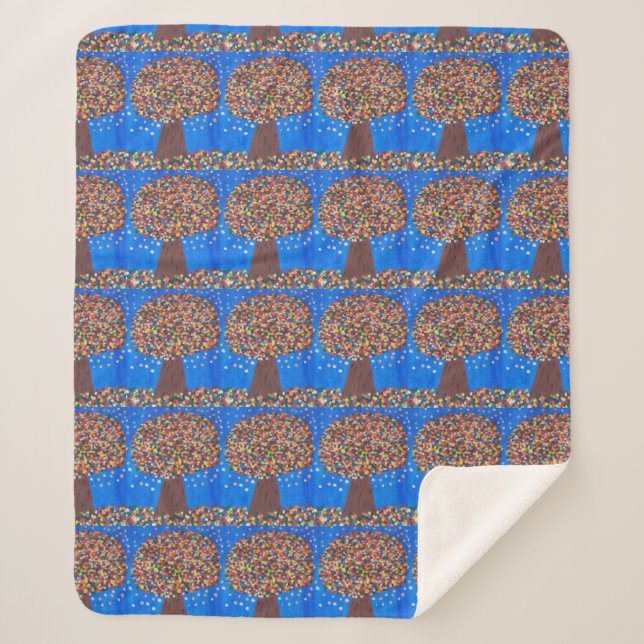 Abstract Colorful Tree  Sherpa Blanket (Front)
