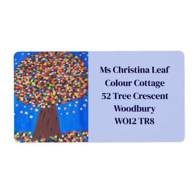 Abstract Colorful Tree Shipping Label (Front)