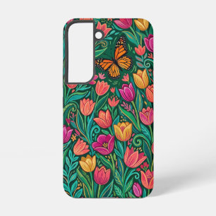 Abstract Colorful Tulips Butterfly Samsung Cases