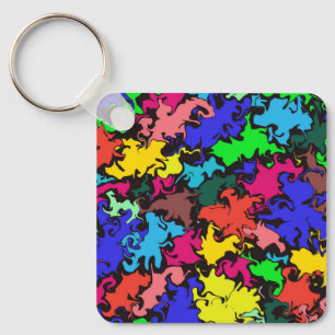 Abstract Colorful Twirl /  Key Ring
