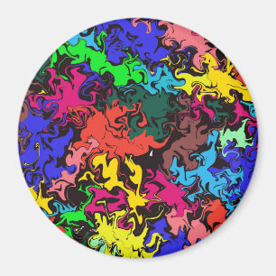 Abstract Colorful Twirls /  Magnet