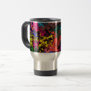 Abstract Colorful Twirly /  Travel Mug