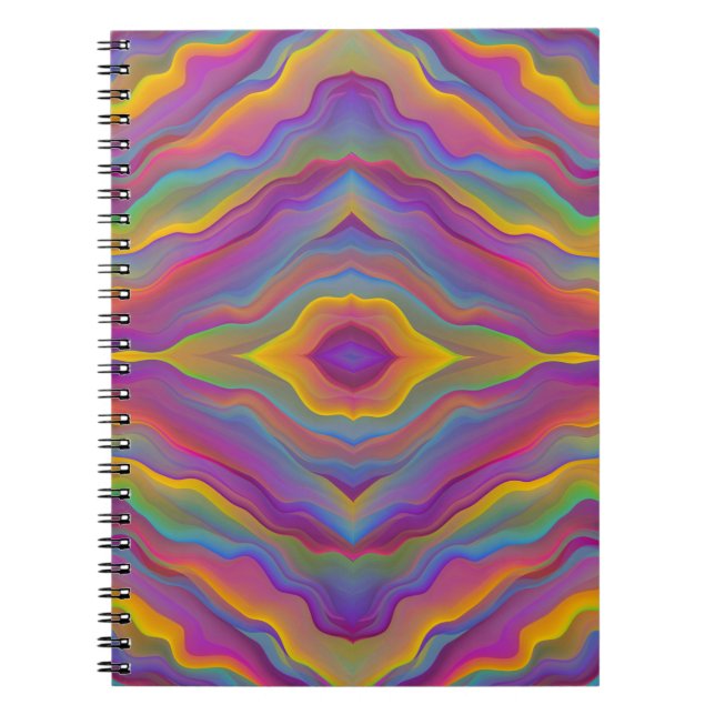 ABSTRACT COLORFUL WAVY   NOTEBOOK (Front)