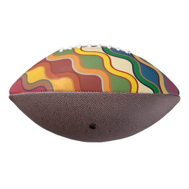 Abstract Colorful wavy Stripes American Football (Rotated 270)