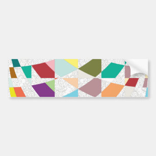 Abstract Colors Damask Bumper Sticker
