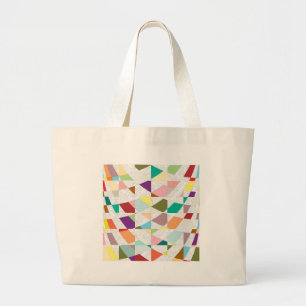 Abstract Colors Damask Large Tote Bag