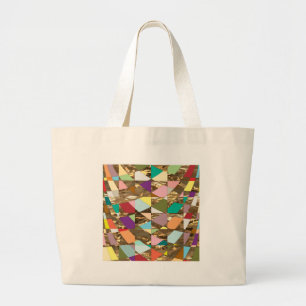 Abstract Colors Gold Foil Large Tote Bag