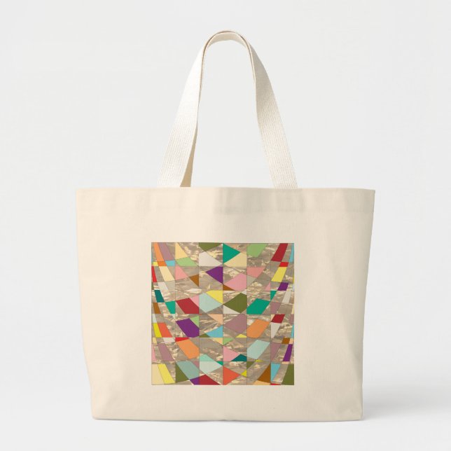 Abstract Colors Gold Large Tote Bag (Front)