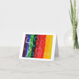 Abstract colour bar art note card