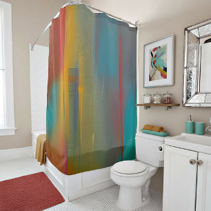 Abstract colour blend shower curtain