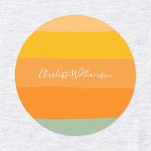 Abstract Colour Block Stripes Orange Personalised 