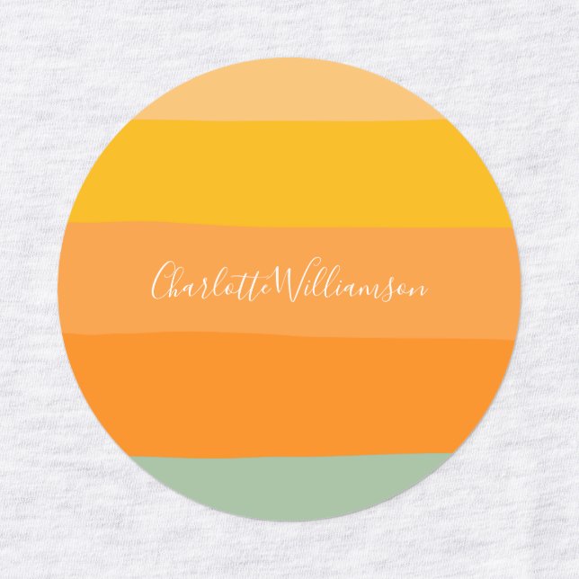 Abstract Colour Block Stripes Orange Personalised  (Design 1)