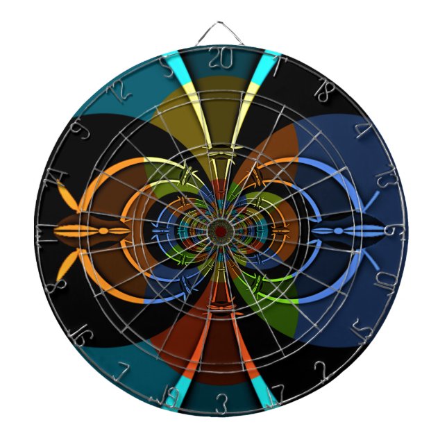 Abstract Colour Burst Art Print Dartboard (Front)