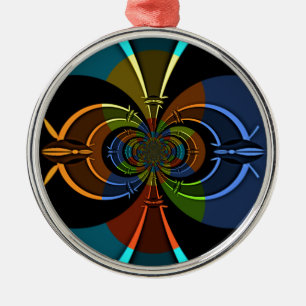 Abstract Colour Burst Art Print Metal Tree Decoration