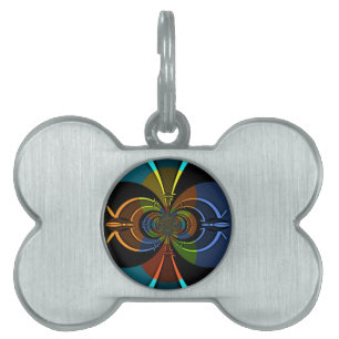 Abstract Colour Burst Art Print Pet ID Tag