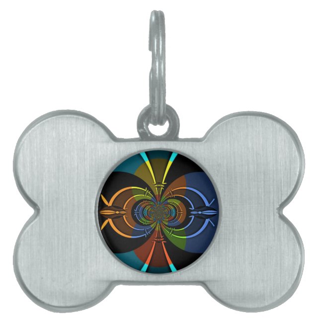 Abstract Colour Burst Art Print Pet ID Tag (Front)