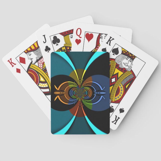 Abstract Colour Burst Art Print Playing Cards (Back)