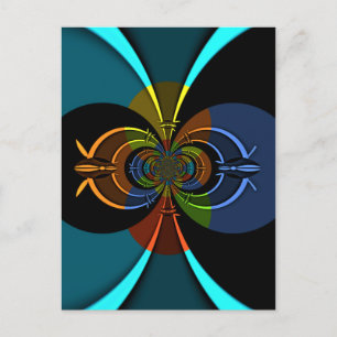 Abstract Colour Burst Art Print Postcard
