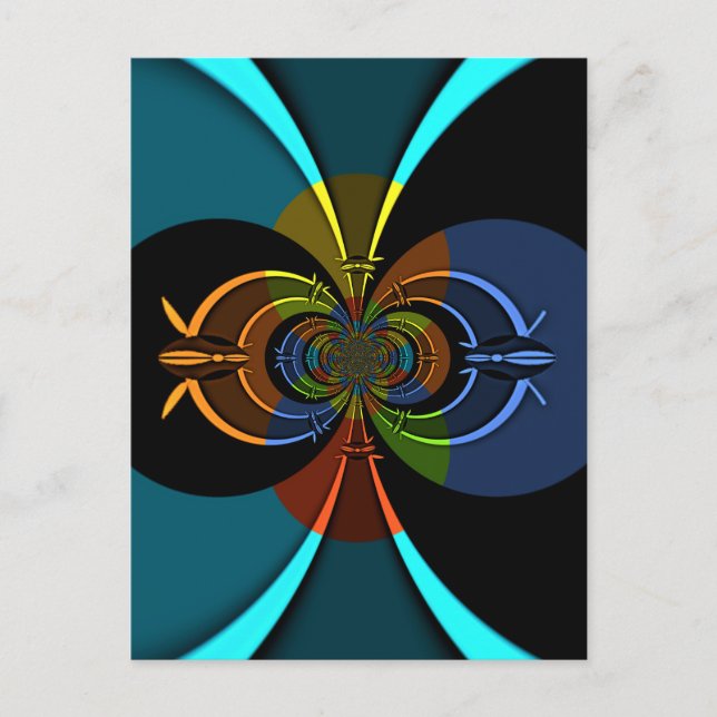 Abstract Colour Burst Art Print Postcard (Front)