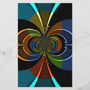 Abstract Colour Burst Art Print Stationery