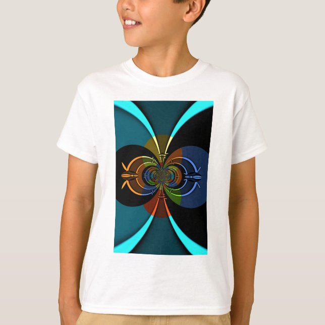 Abstract Colour Burst Art Print T-Shirt (Front)