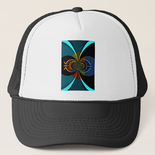 Abstract Colour Burst Art Print Trucker Hat (Front)