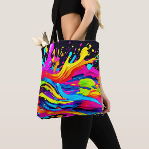 Abstract Colour Burst Art Tote Bag