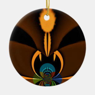 Abstract Colour Contrast Art Print Ceramic Tree Decoration