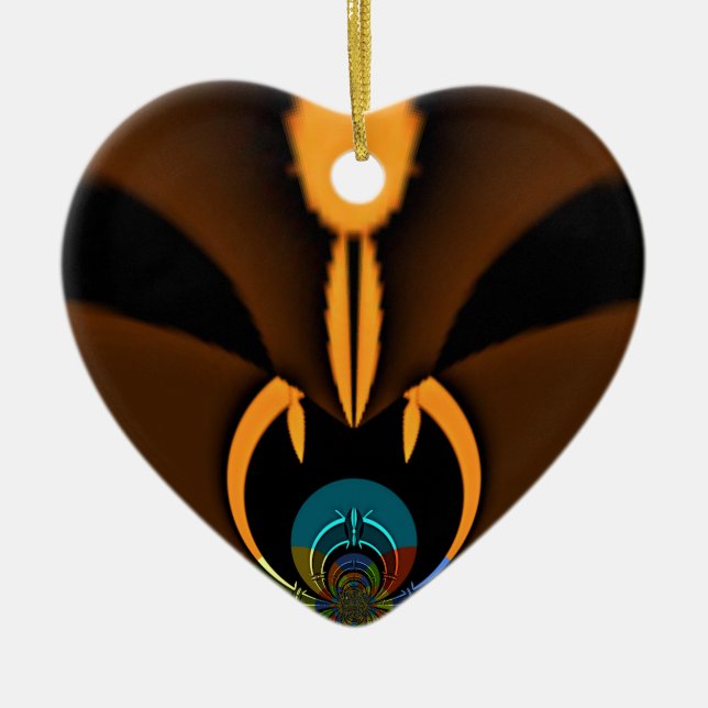 Abstract Colour Contrast Art Print Ceramic Tree Decoration (Front)