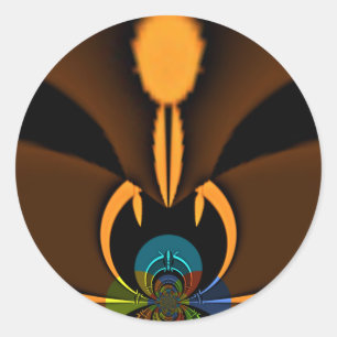 Abstract Colour Contrast Art Print Classic Round Sticker