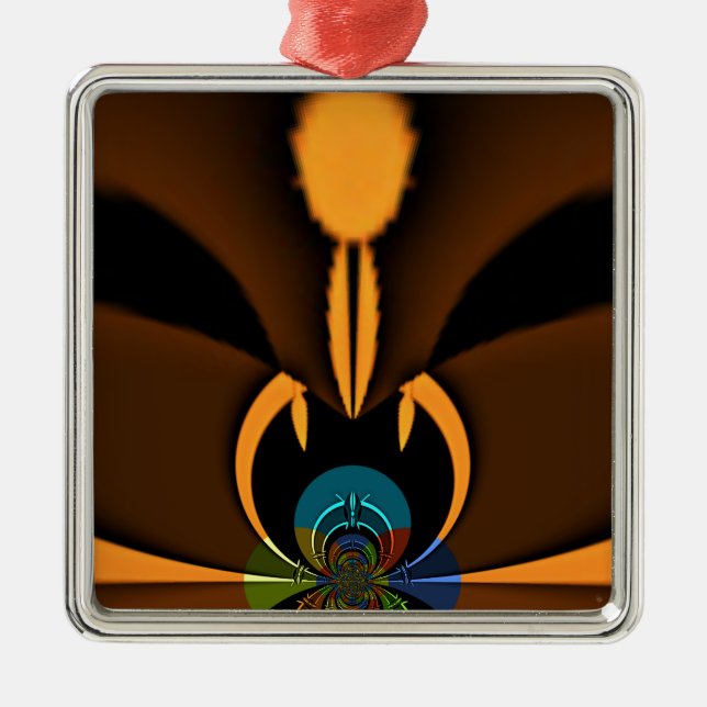 Abstract Colour Contrast Art Print Metal Tree Decoration (Front)