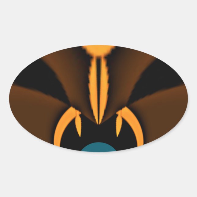 Abstract Colour Contrast Art Print Oval Sticker (Front)