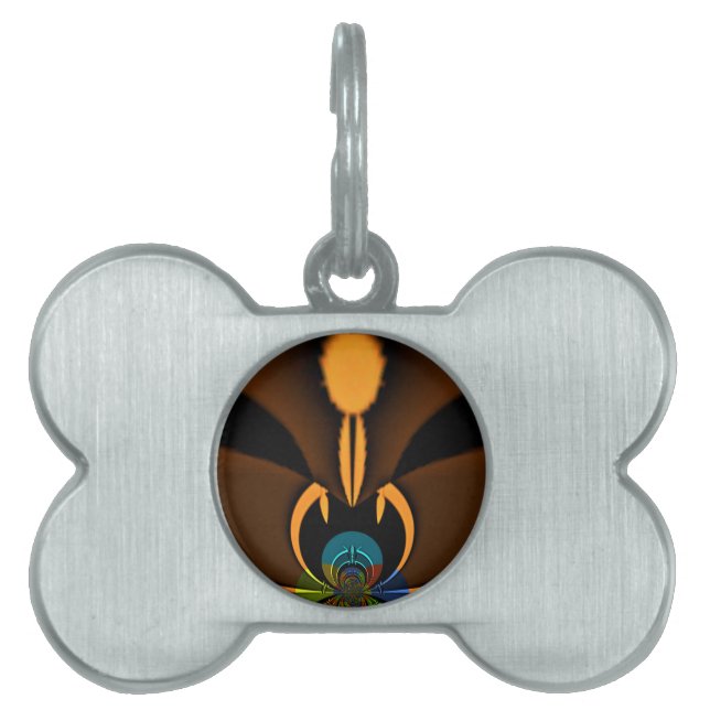 Abstract Colour Contrast Art Print Pet ID Tag (Front)