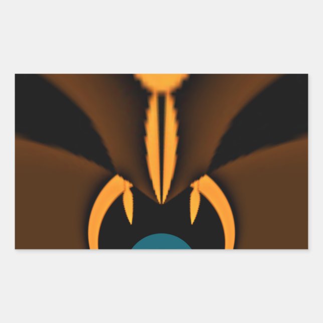 Abstract Colour Contrast Art Print Rectangular Sticker (Front)