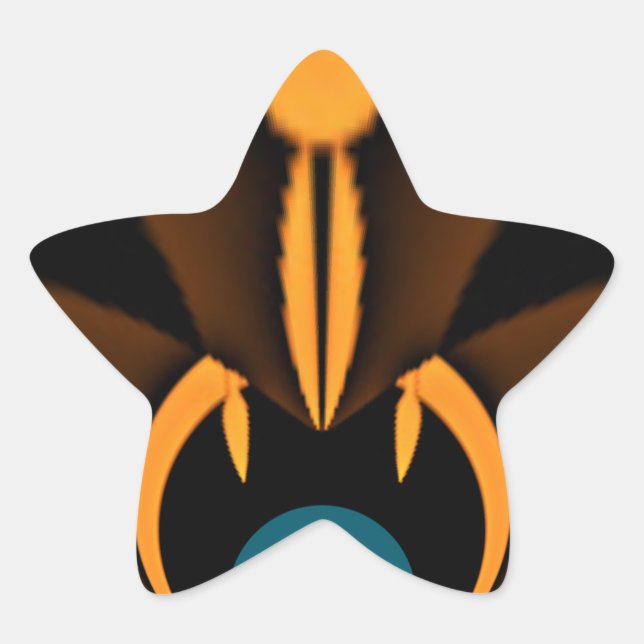 Abstract Colour Contrast Art Print Star Sticker (Front)