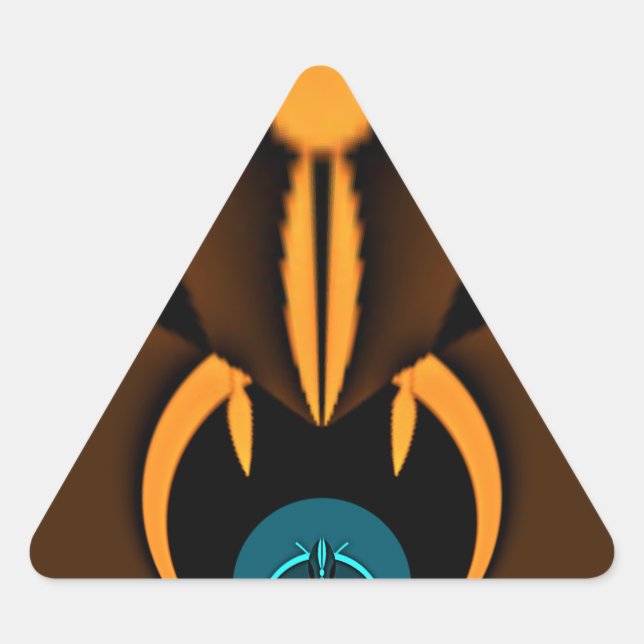 Abstract Colour Contrast Art Print Triangle Sticker (Front)