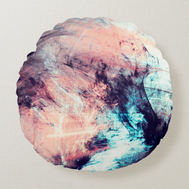 Abstract colour dynamic background with lighting e round cushion (Front)